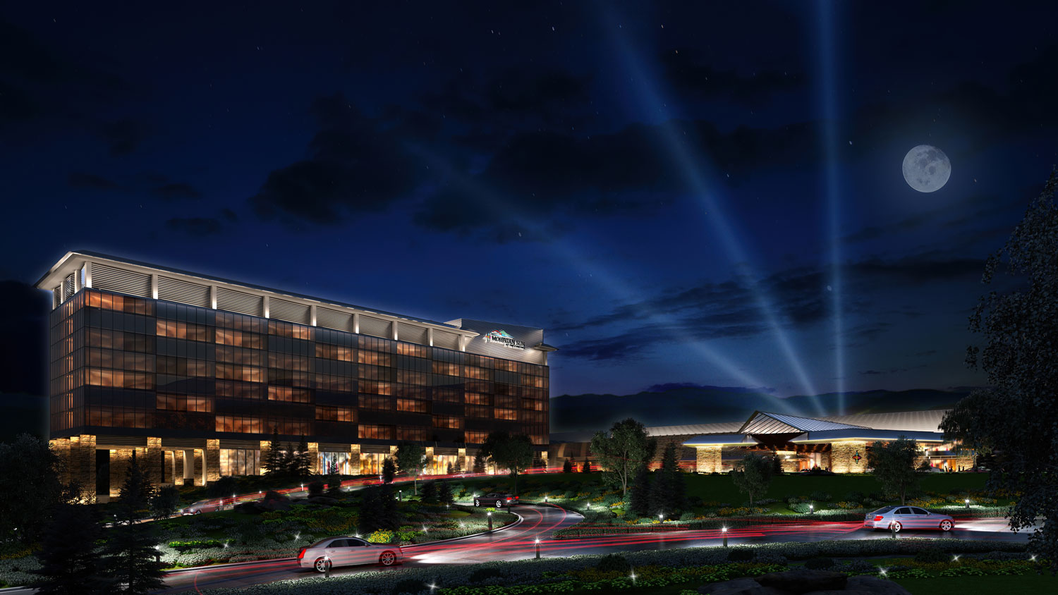 Casino Resort Exterior Night Concept Rendering